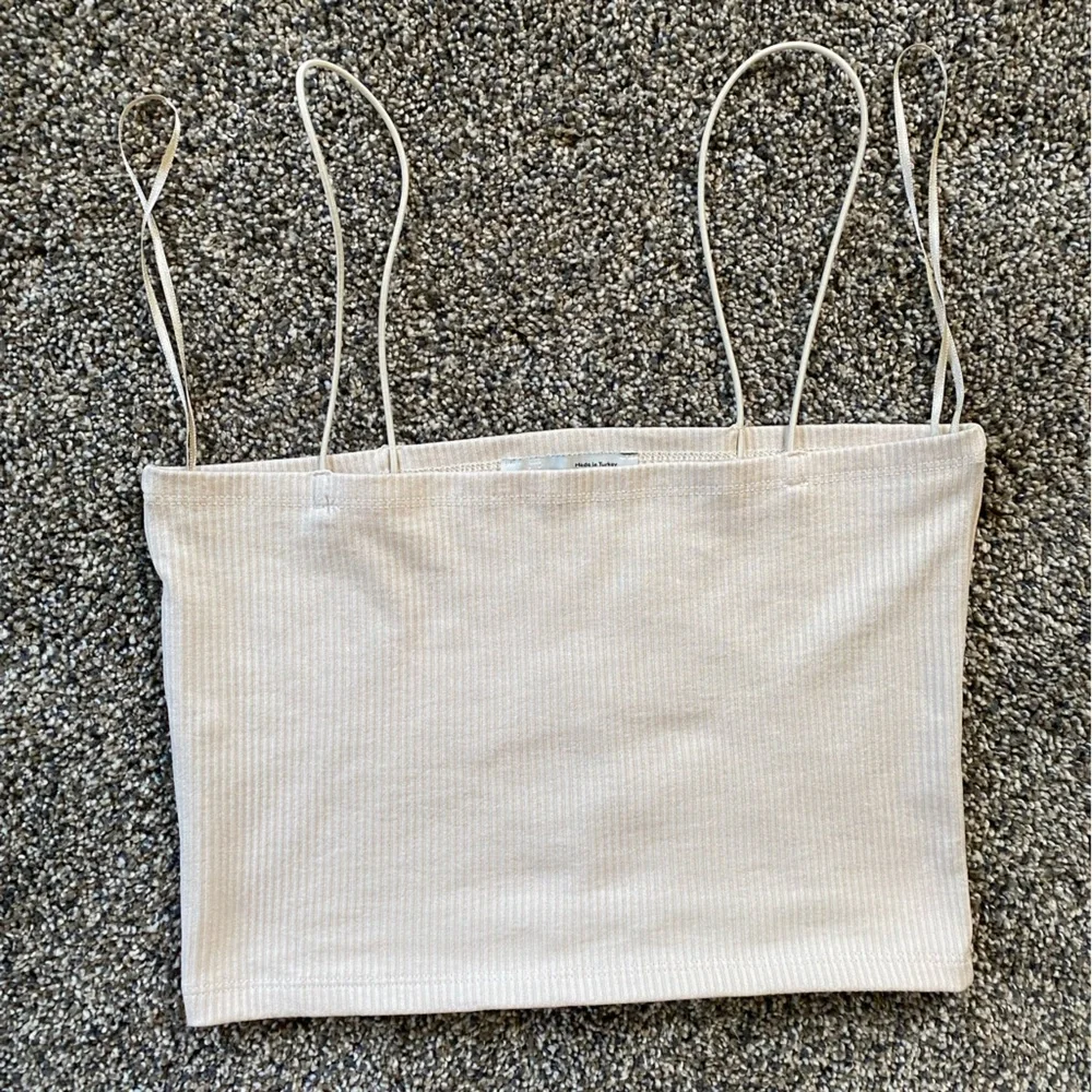 Pull&Bear Beige Ribbed Top - Picture 1 of 2